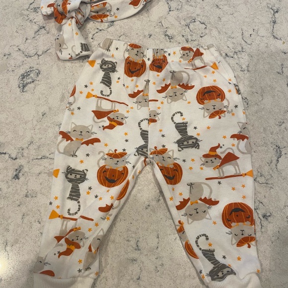 Baby Girl Halloween "Cutest Pumpkin" Outfit Chick Pea & Cat & Jack 3-6 Months - Picture 9 of 11